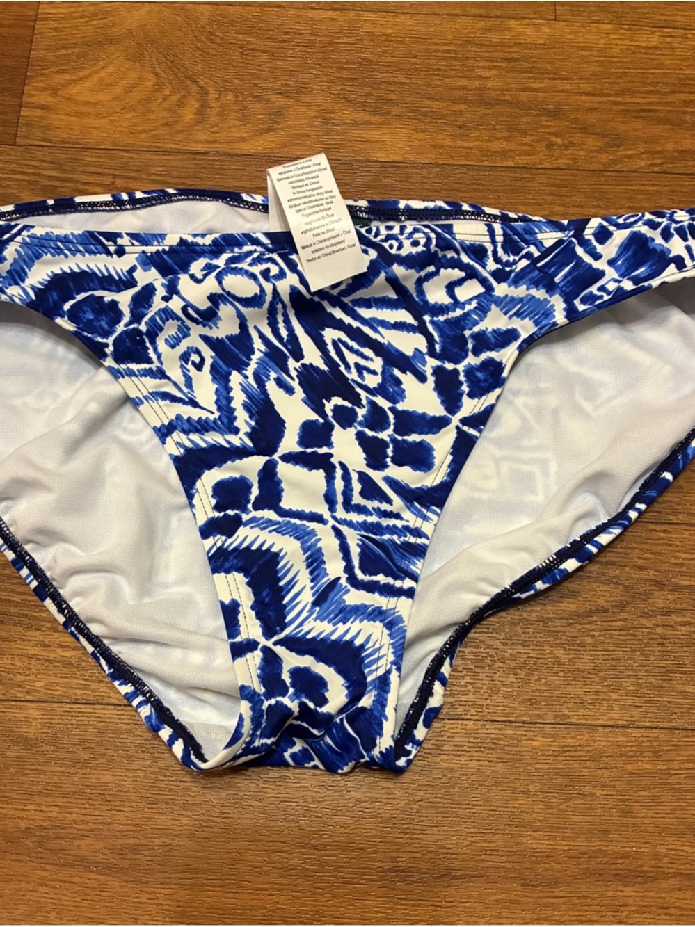 Women’s Ralph Lauren Blue and White Bikini Bottom Size 10 NWT